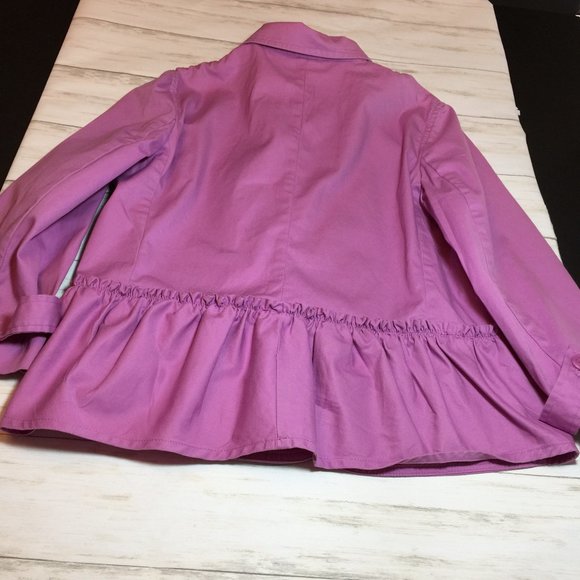 Talbots Lilac Ruffled Cinched Peplum Jacket 12P - Picture 4 of 8